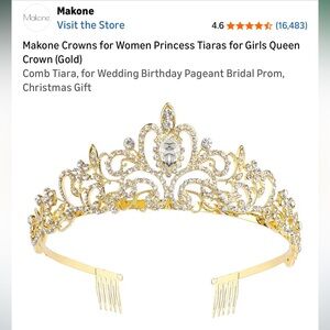 Gold Crystal Tiara